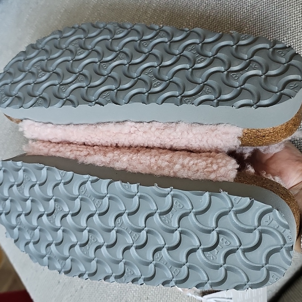 Birkenstock Pink Fuzzy Slippers - Picture 9 of 9
